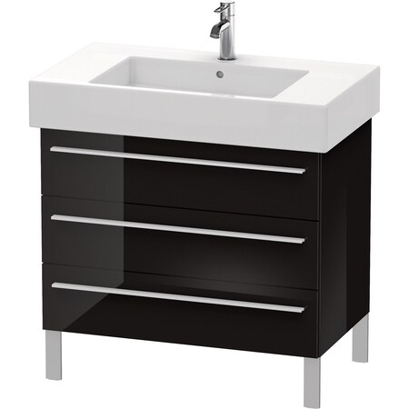 Duravit X-Large Vanity Unit Black High Glo 588X800X470mm 3 Drawers For 03298 XL655304040